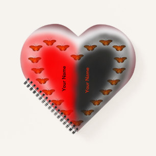 Yin Yang Schmetterlinge Herz Notizbuch