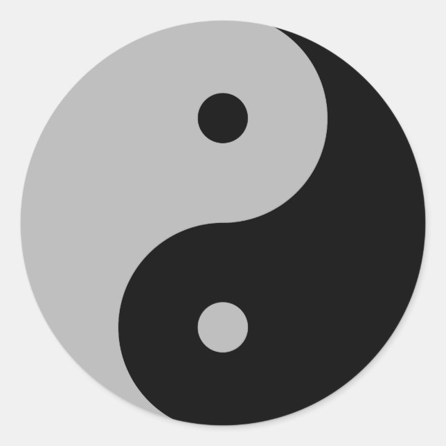 Yin Yang - schwarz Runder Aufkleber (Vorderseite)