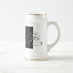 Yin Yang Schwarz-weiß Lotus Blossom Bierglas