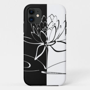 Yin Yang Schwarz-weiß Lotus Blossom Case-Mate iPhone Hülle