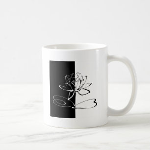 Yin Yang Schwarz-weiß Lotus Blossom Kaffeetasse