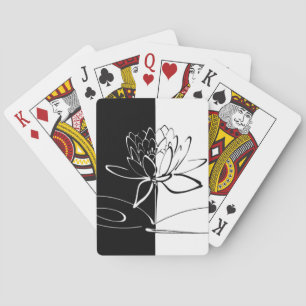 Yin Yang Schwarz-weiß Lotus Blossom Spielkarten