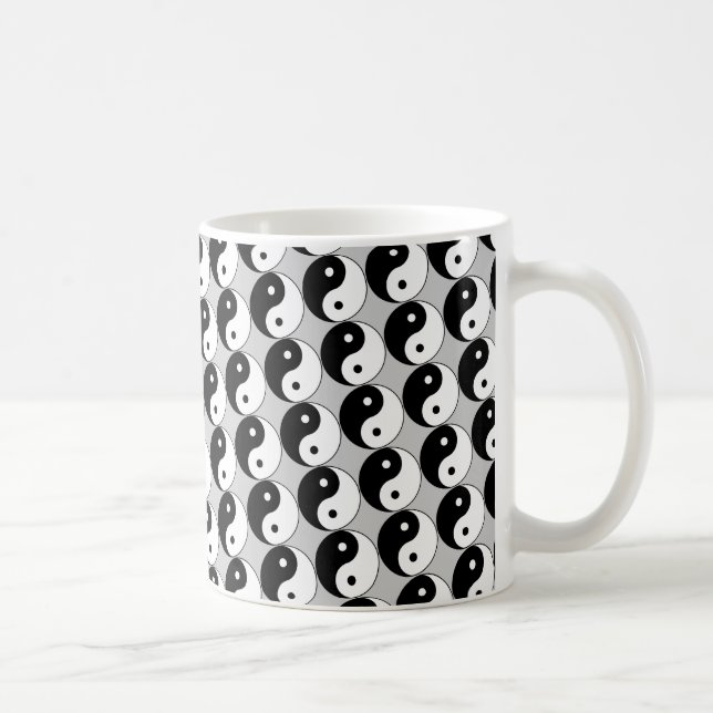Yin Yang Schwarz-weißes Symbol Tasse (Rechts)