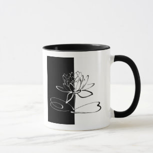 Yin Yang Schwarze Weiße Lotusblüte Tasse