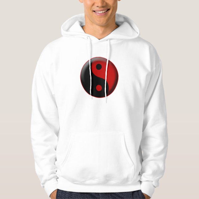 YIN YANG SCHWARZES ROT 3D HOODIE (Vorderseite)