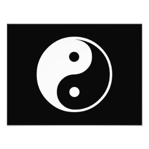 Yin Yang Schwarzweiss-Illustrations-Schablone Fotodruck