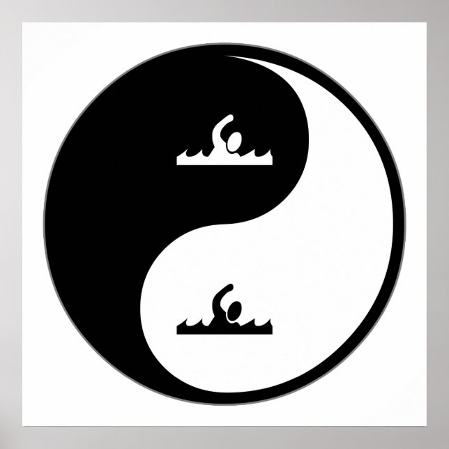 Yin Yang Schwimmen Poster (Vorne)