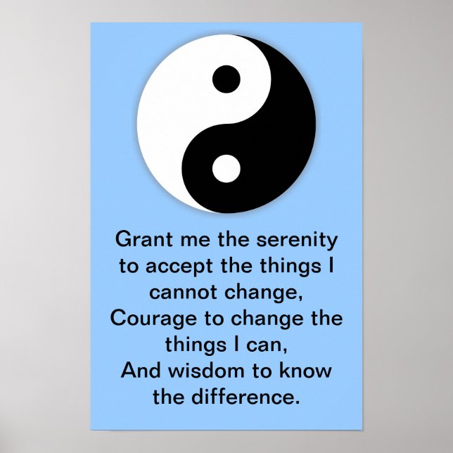 Yin Yang Serenity Gebet Poster (Vorne)