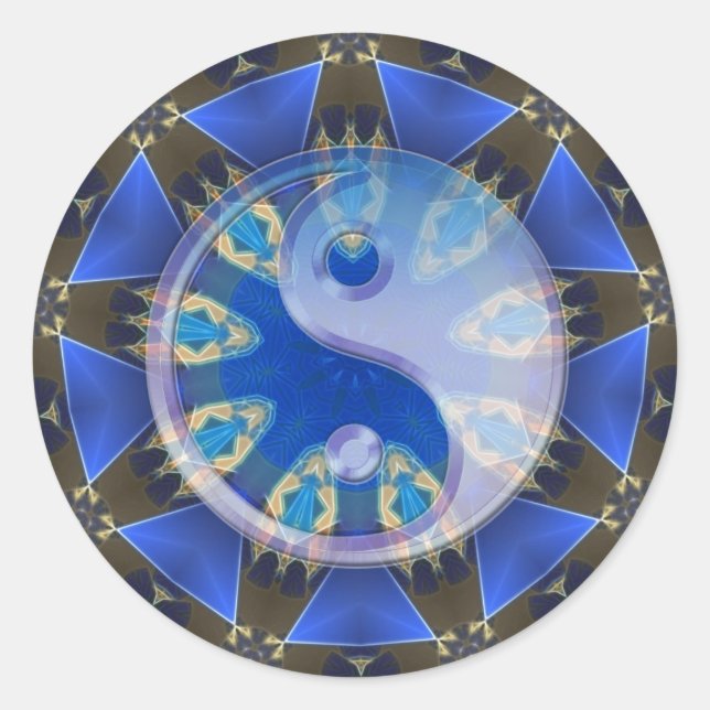 Yin Yang Serpent Circle Mandala Sticker (Vorderseite)