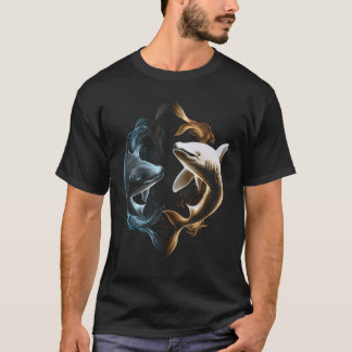 Yin Yang Sharks Shark Graphic T-Shirts for Men Wom