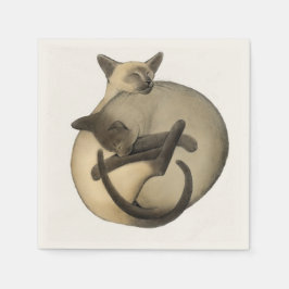 Yin Yang Siamese Cats Napkins Serviette