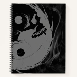 Yin-Yang Skull Spiral Sketchpad Invertiert Notizbuch