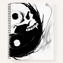 Yin-Yang Skull Spiral Sketchpad Notizbuch