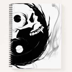 Yin-Yang Skull Spiral Sketchpad Notizbuch