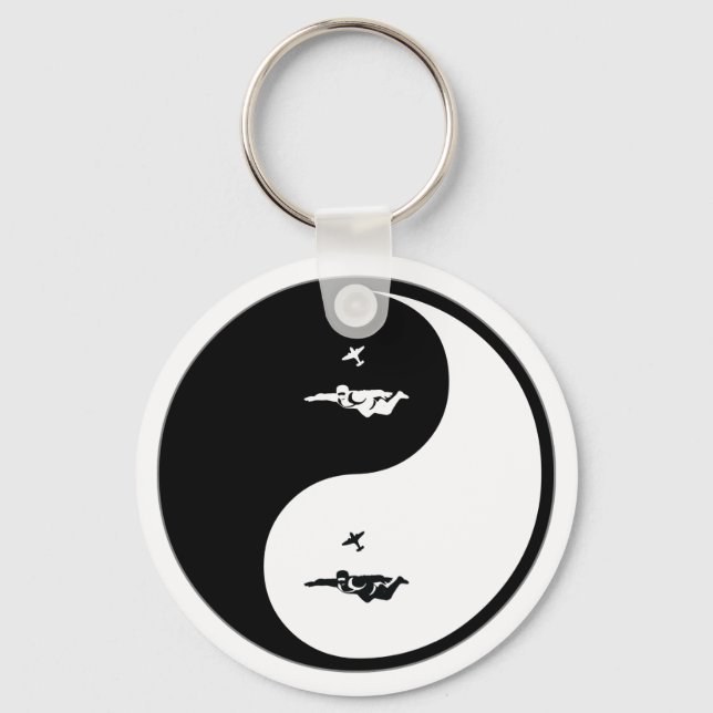 Yin Yang Skydiving Schlüsselanhänger (Vorderseite)