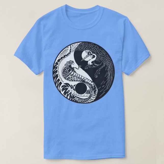 Yin Yang Snake vs Crane T-Shirt (Design vorne)