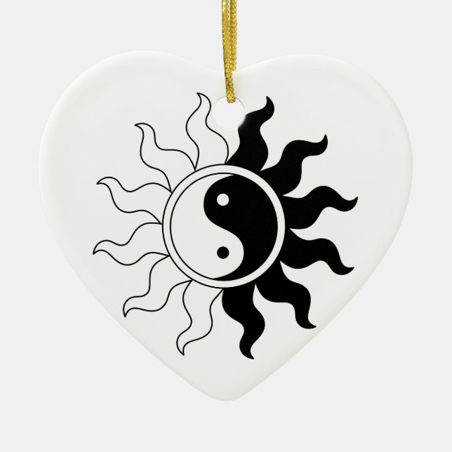 Yin Yang Sonne Keramikornament (Vorne)