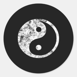 Yin Yang . Spaß Yin-Yang-Symbol Yoga Tao Tee Runder Aufkleber