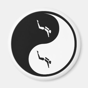 Yin Yang Sporttauchen Magnet