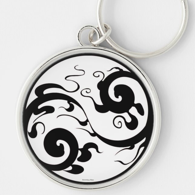 Yin Yang Swirl Schlüsselanhänger (Vorne)