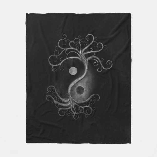 Yin Yang Swirl Tree Fleecedecke (Vorderseite)