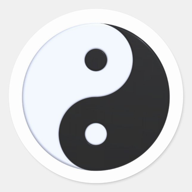 Yin-Yang-Symbol, abgeschieden Runder Aufkleber (Vorderseite)