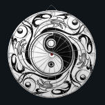 Yin & Yang Symbol Black and White Tattoo Style Dartscheibe<br><div class="desc">Dekoratives Ying Yang Symbol Psychedelic Black und White Tattoo Style Art Design. Ursprünglich mit Hi Quality Vector Graphic Art Copyright BluedakArt TheChameleonArt erstellt.</div>