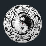 Yin & Yang Symbol Black and White Tattoo Style Dartscheibe<br><div class="desc">Dekoratives Ying Yang Symbol Psychedelic Black und White Tattoo Style Art Design. Ursprünglich mit Hi Quality Vector Graphic Art Copyright BluedakArt TheChameleonArt erstellt.</div>