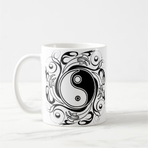 Yin & Yang Symbol Black and White Tattoo Style Kaffeetasse