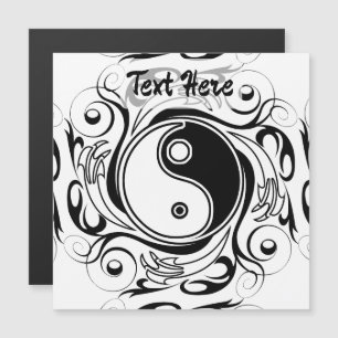 Yin & Yang Symbol Black and White Tattoo Style Magneteinladung