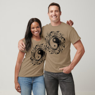 Yin & Yang Symbol Black and White Tattoo Style T-Shirt