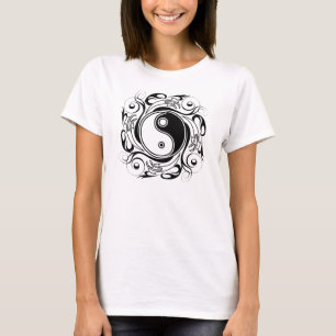 Yin & Yang Symbol Black and White Tattoo Style T-Shirt