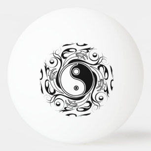 Yin & Yang Symbol Black and White Tattoo Style Tischtennisball