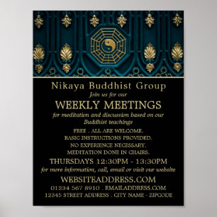 Yin & Yang Symbol, Buddhistische Gruppenwerbung Poster