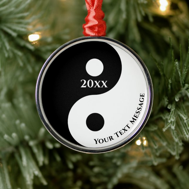 Yin Yang Symbol Christmas Ornament Aus Metall (Baum)