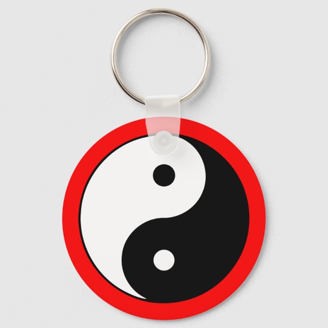 Yin Yang Symbol Color Border Zen Schlüsselanhänger (Vorderseite)