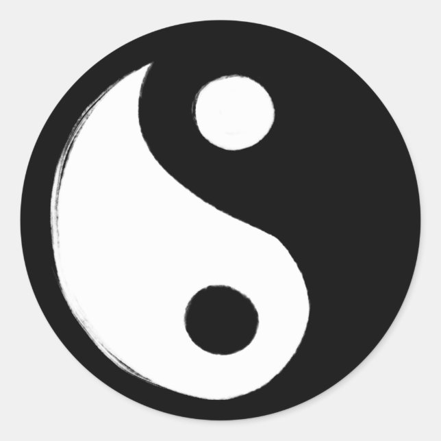 Yin Yang Symbol Dark and Light Runder Aufkleber (Vorderseite)