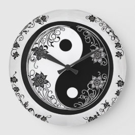 Yin Yang Symbol Große Wanduhr