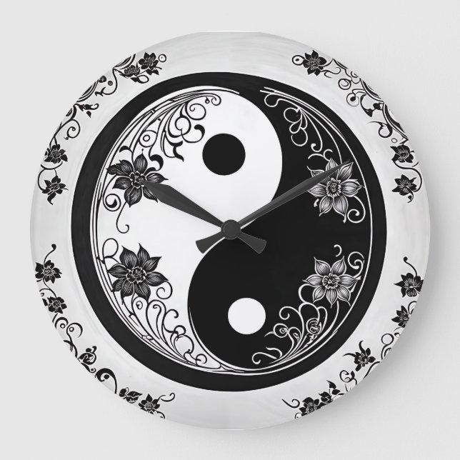 Yin Yang Symbol Große Wanduhr (Vorderseite)