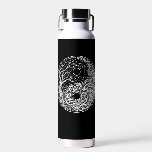 Yin Yang Symbol Lebensbaum Trinkflasche (Vorne)