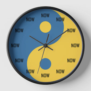 Yin & Yang Symbol Now Clock Mindful Python Coder Uhr