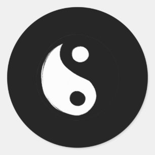 Yin Yang Symbol Retro 90er Design Spaß Yin und Yan Runder Aufkleber
