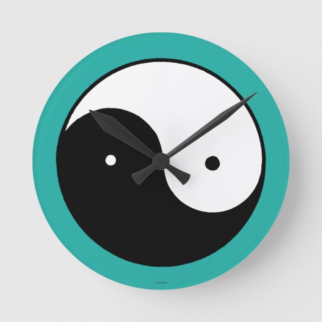 Yin Yang Symbol Runde Wanduhr (Vorderseite)