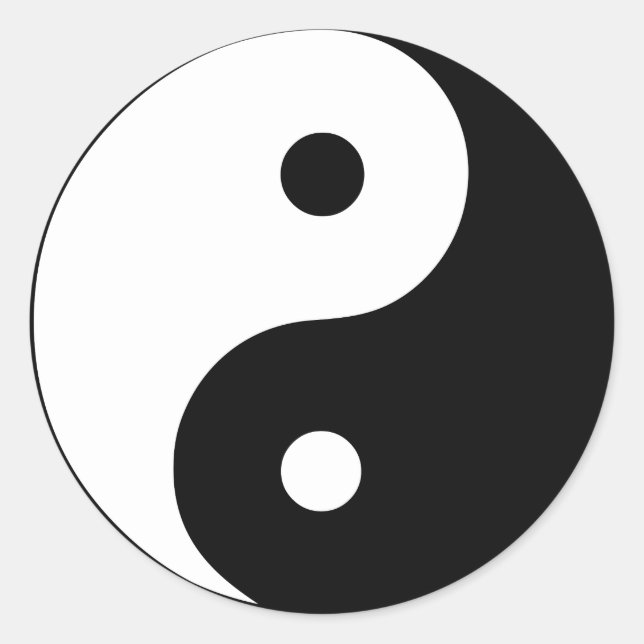 Yin Yang Symbol: Runder Aufkleber (Vorderseite)