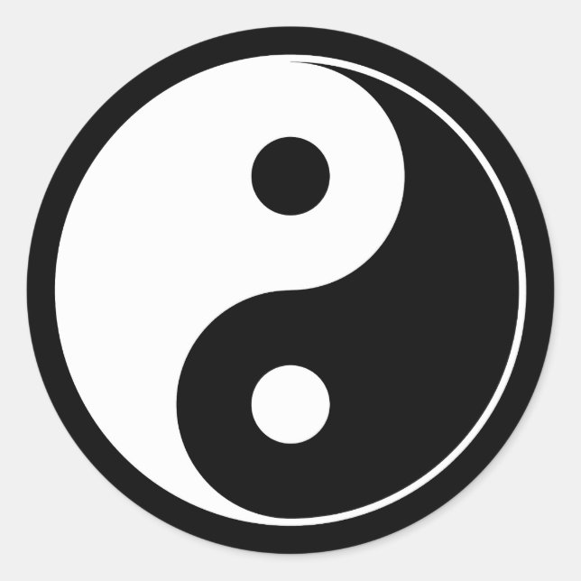 Yin Yang Symbol Runder Aufkleber (Vorderseite)