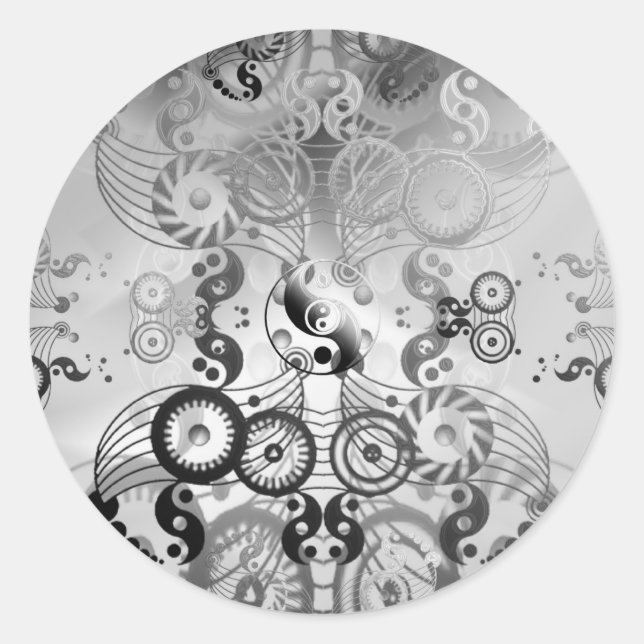 Yin-Yang-Symbol Runder Aufkleber (Vorderseite)
