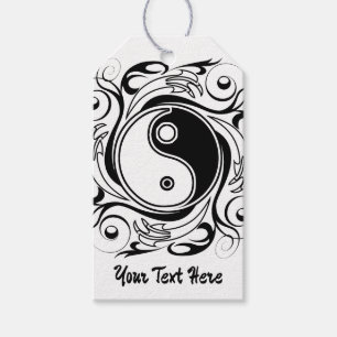 Yin & Yang-Symbol Schwarz-Weiß-Tätowierstil Geschenkanhänger
