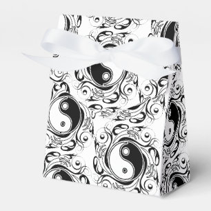 Yin & Yang Symbol Schwarz-Weiß-Tätowierstil Geschenkschachtel