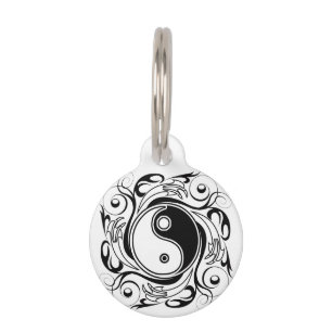 Yin & Yang-Symbol Schwarz-Weiß-Tätowierstil Haustiermarke