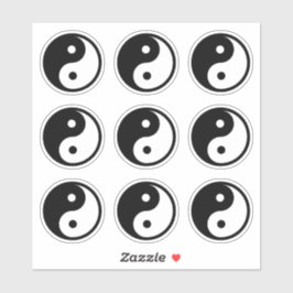 Yin Yang Symbol Schwarz-weißes Set 9 des Aufkleber